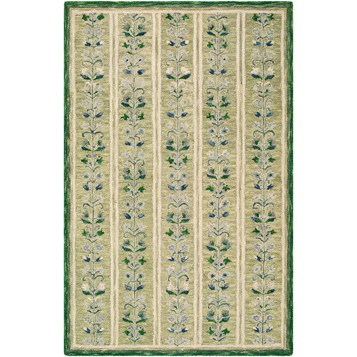 Fairfax Hand Tufted Green Beige Blue Wool Global Living Dining Bedroom FFX2301 Rug