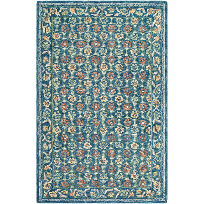 Fairfax Hand Tufted Blue Beige Pink Wool Global Living Dining Bedroom FFX2304 Rug