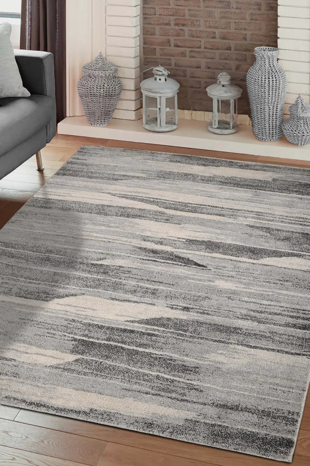 FREYA Asbtract Grey Grey Rug — RugsDirect Online
