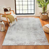 MILENA Abstract Modern Marble Beige/White Rug