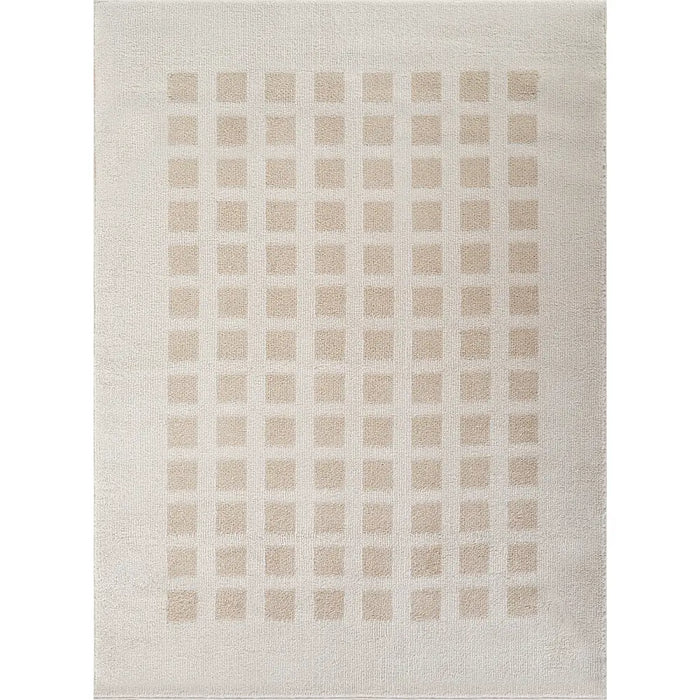 LAURINE Machine Washable Modern Shaggy Beige Rug