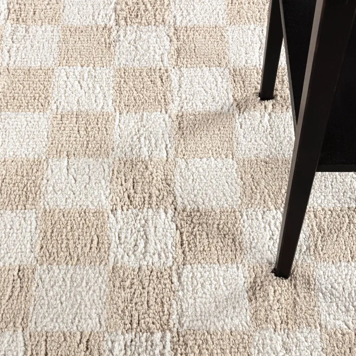 IZALINE Machine Washable Modern Shaggy Beige Rug