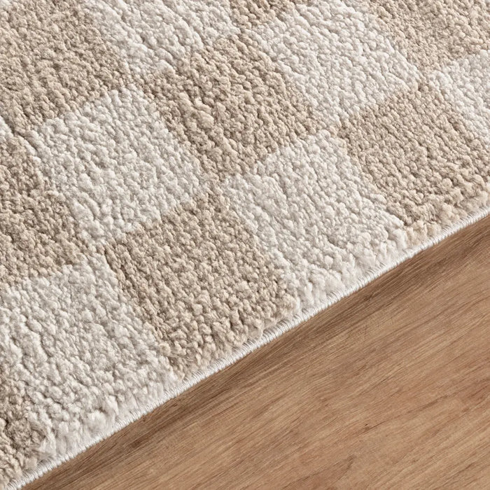 IZALINE Machine Washable Modern Shaggy Beige Rug