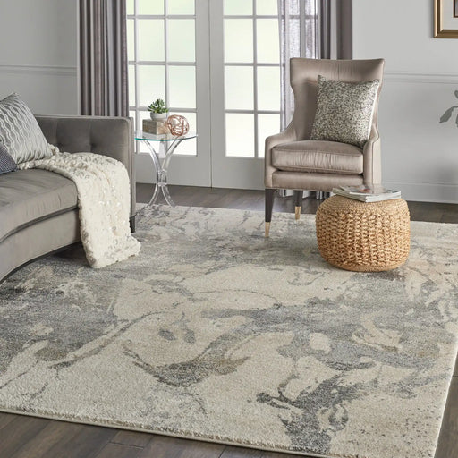 Nourison fusion nourison fss16 cream grey Grey, Ivory, Cream Living Room  Rug.