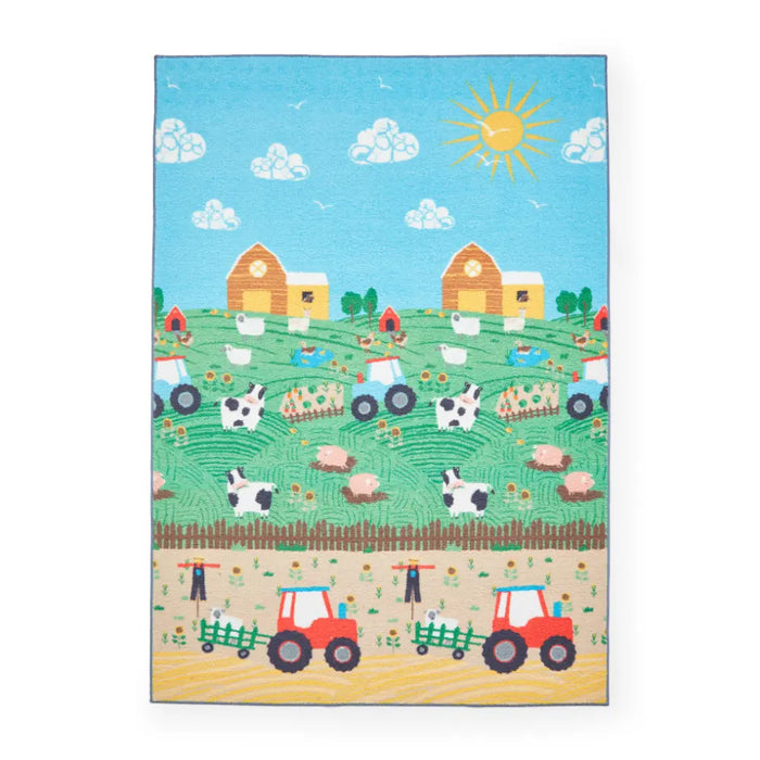 Farmyard Play Rugs Farmyard Animals Multi - Washable Multicoloured Rug — RugsDirect Online