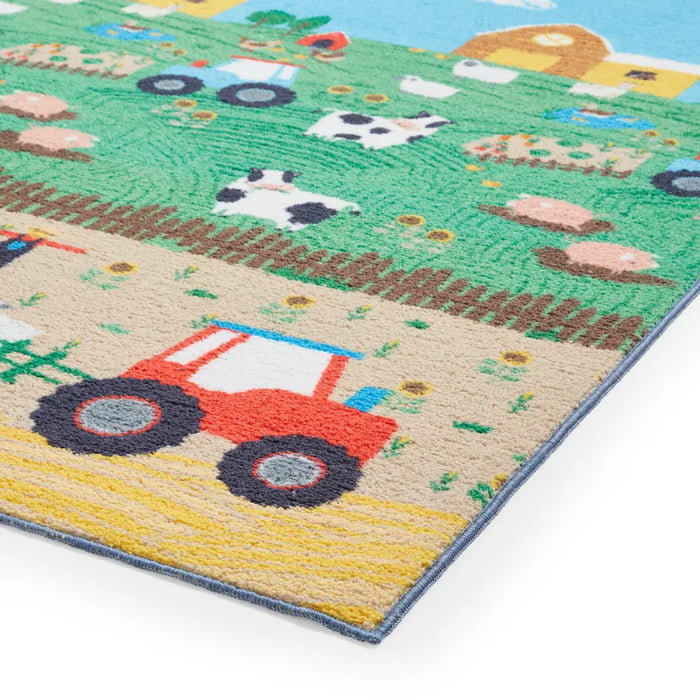 Farmyard Play Rugs Farmyard Animals Multi - Washable Multicoloured Rug — RugsDirect Online