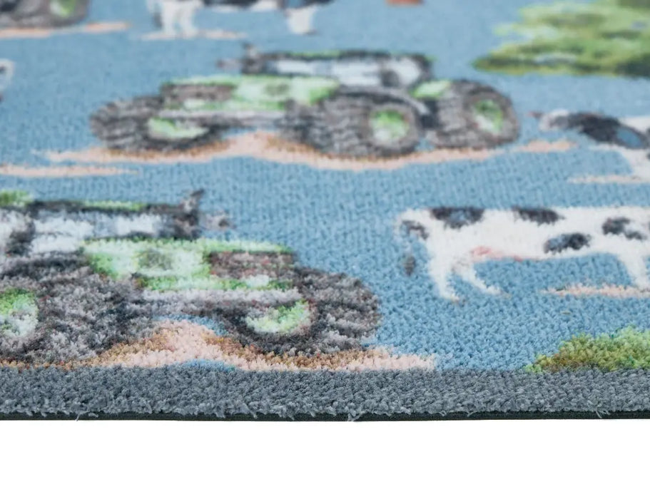 Hug Rug Washable Farmyard Tractors Multi