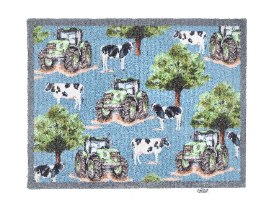 Hug Rug Washable Farmyard Tractors Multi
