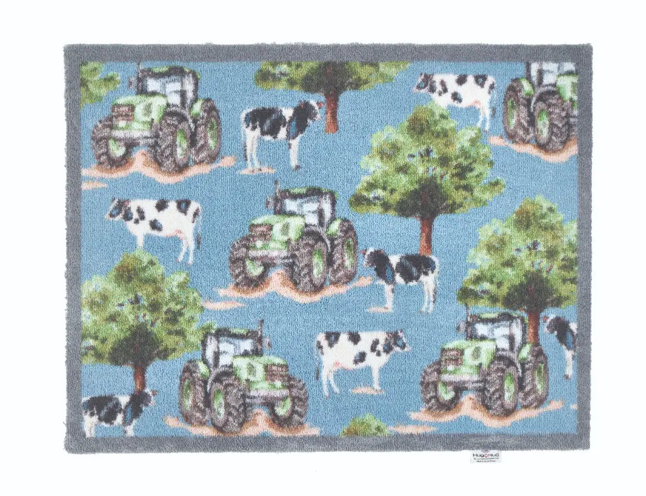 Hug Rug Washable Farmyard Tractors Multi