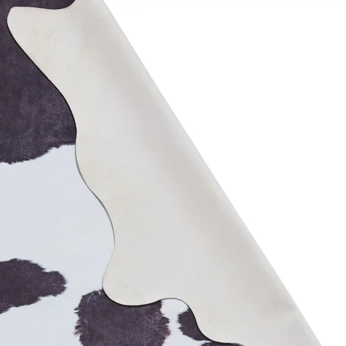 Think Rugs faux animal print cow print black and white Black, Ivory Living Room  Rug.