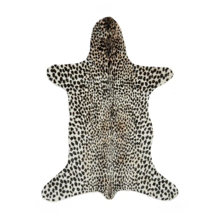 Faux Fur Cheetah Print Brown/White