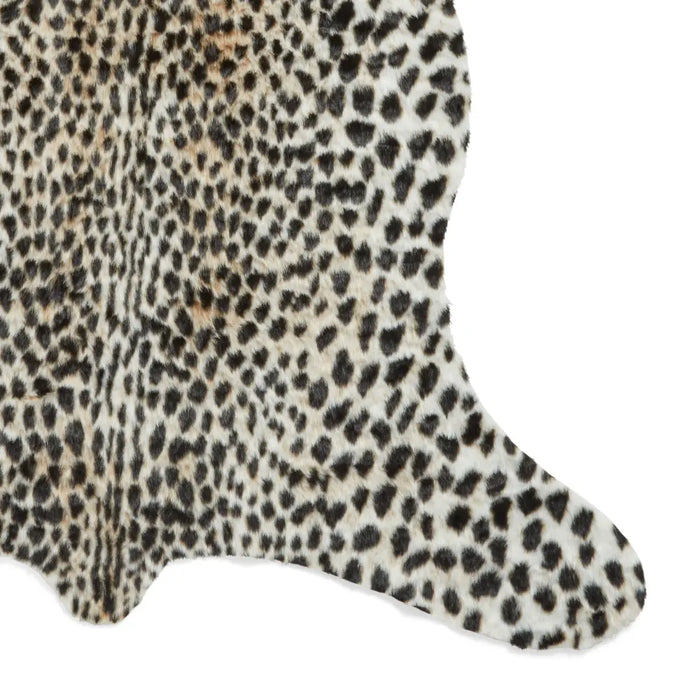 Faux Fur Cheetah Print Brown/White