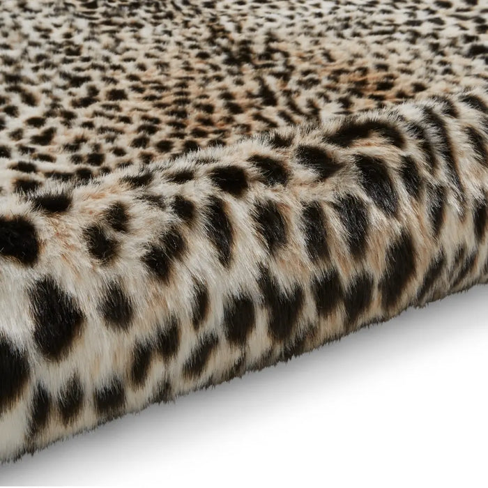 Faux Fur Cheetah Print Brown/White