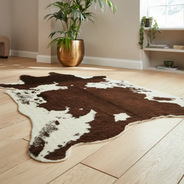 Faux Fur Cow Brown/White