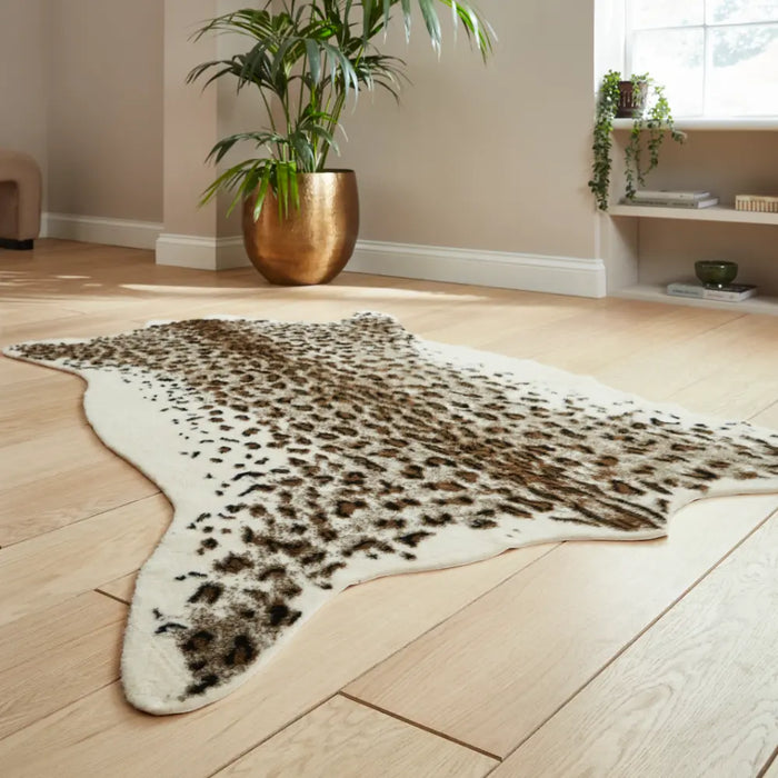 Faux Fur Leopard Brown/White