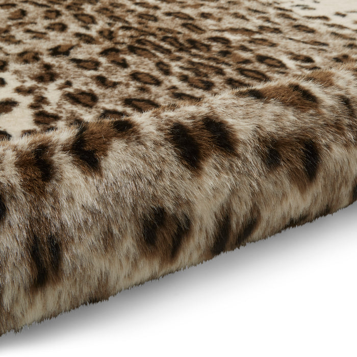 Faux Fur Leopard Brown/White