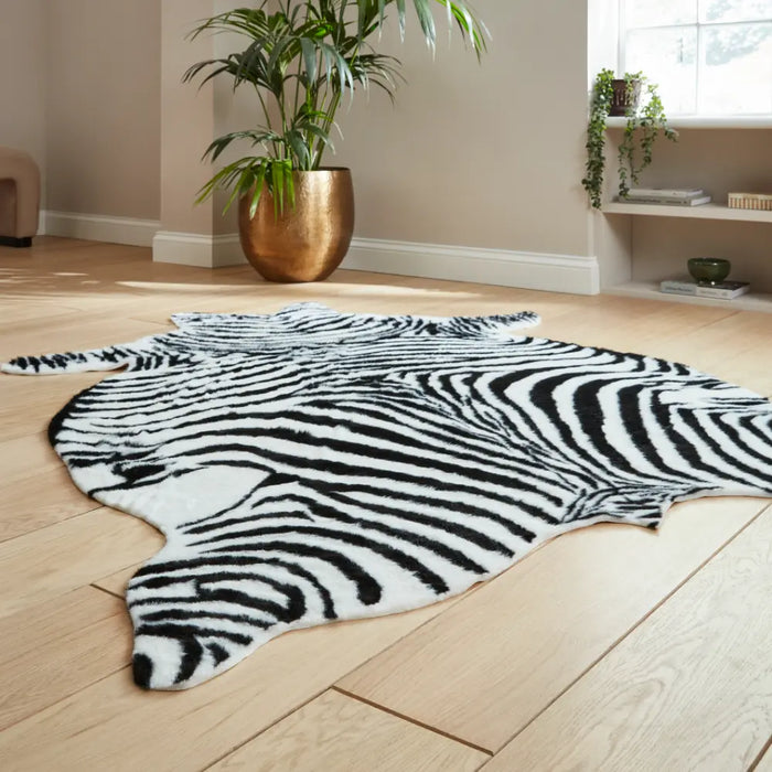 Faux Fur Zebra Black/White