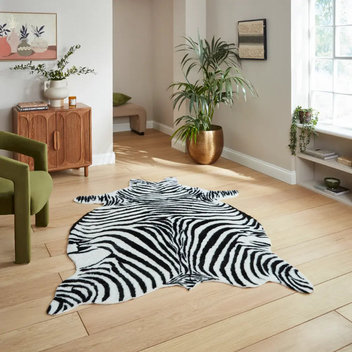 Faux Fur Zebra Black/White