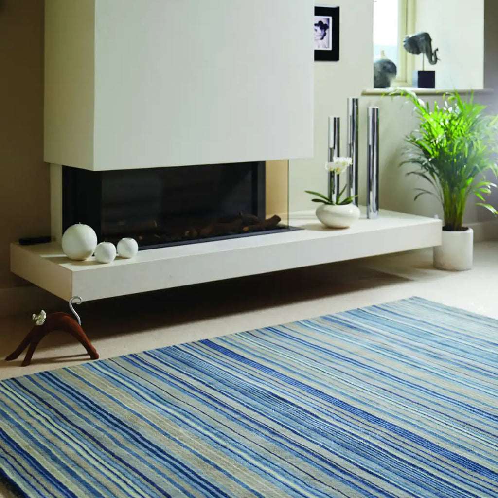 Fine Stripe Beige Rug