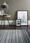 Origins fine stripe grey Grey Living Room Wool Rug.