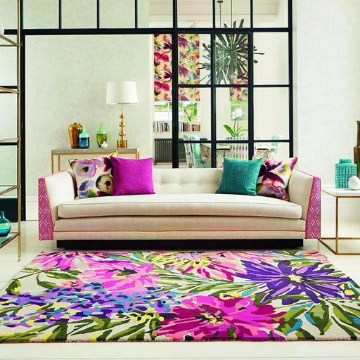 Harlequin harlequin floreale fuchia 44905 Purple, Multicoloured, Pink Living Room Wool Rug.