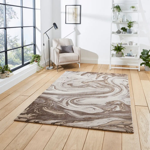 Think Rugs florence 50031 beige silver Grey, Beige Living Room  Rug.