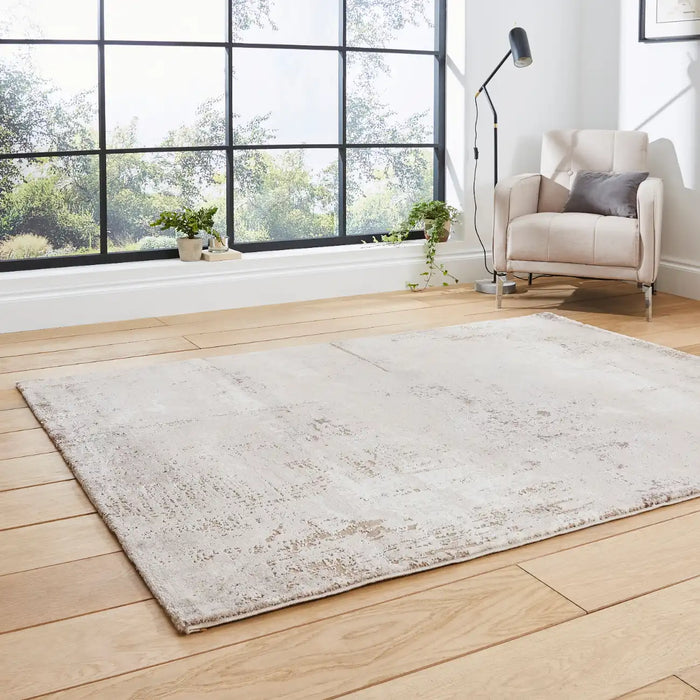Think Rugs florence 50034 beige silver Grey, Beige Living Room  Rug.