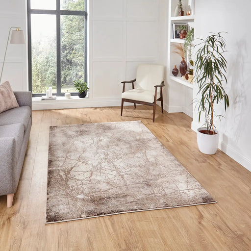 Think Rugs florence 50035 beige Beige Living Room  Rug.