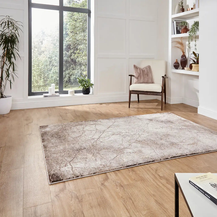 Think Rugs florence 50035 beige Beige Living Room  Rug.