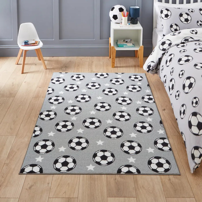Catherine Lansfield Football Stars Grey - Washable
