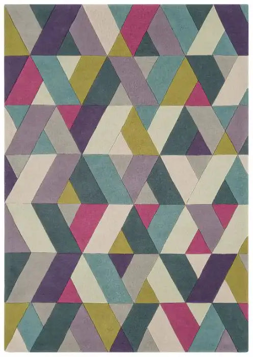 Asiatic funk funk chevron blue green Multicoloured Living Room Wool Rug.