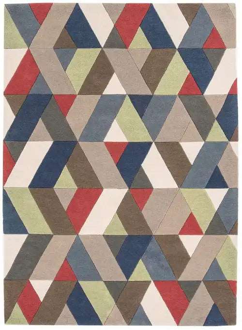 Asiatic funk funk chevron multi Multicoloured Living Room Wool Rug.