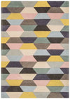 Asiatic funk funk honeycomb pastel Multicoloured Living Room Wool Rug.