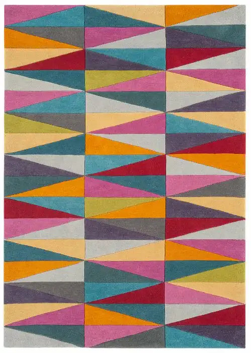 Asiatic funk funk triangles Multicoloured Living Room Wool Rug.