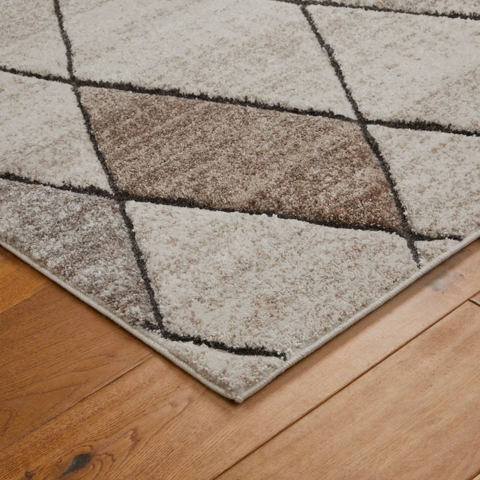 Oriental Weavers gio 4928 a Brown, Cream Living Room Geometric Rug.