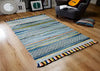 Oriental Weavers kelim stripes blue Blue  Striped Rug.