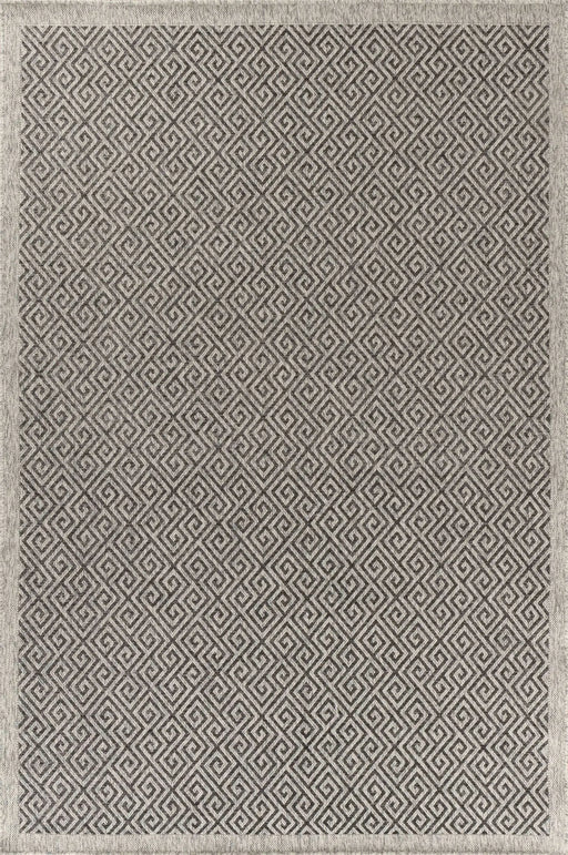 Serdim Rugs harper outdoor greek key dark grey Grey Living Room Natural Fibre Rug.