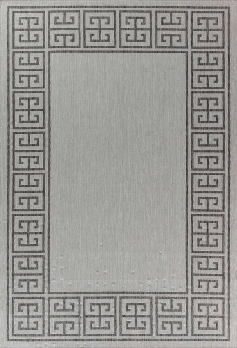 Serdim Rugs sky outdoor greek key dark grey Grey Living Room Floral Rug.