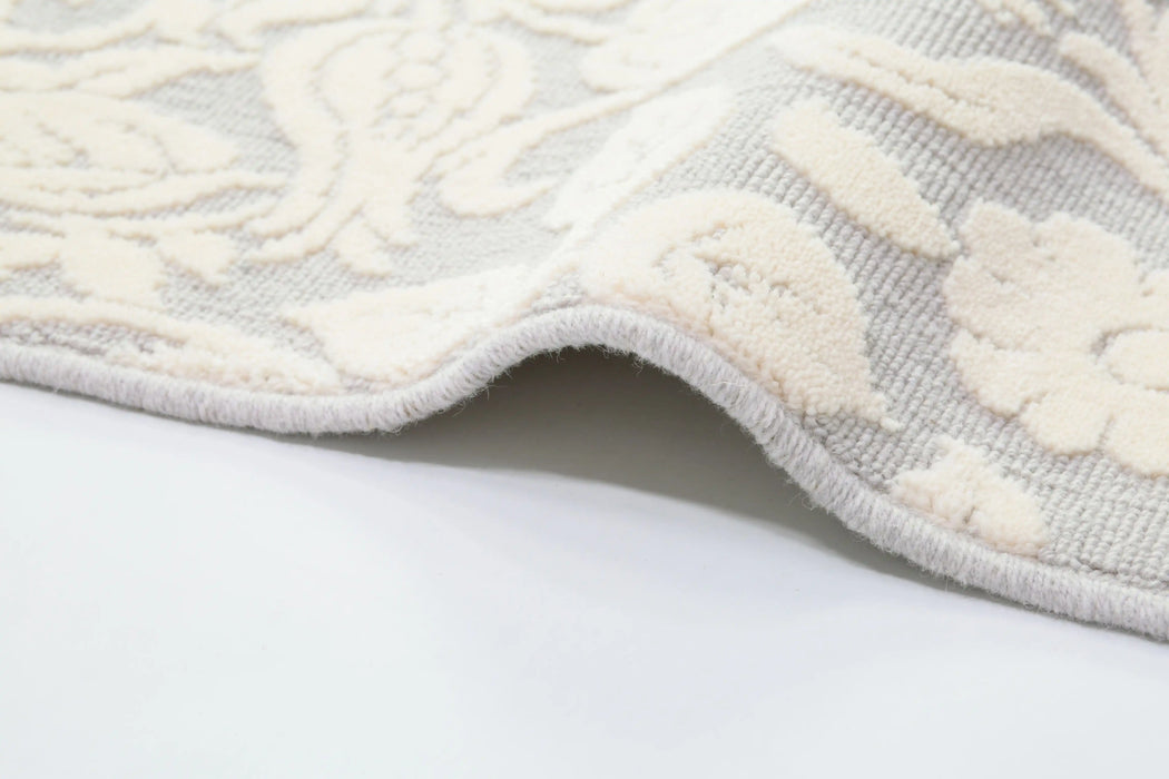 Agnella galaxy wool alula grey Grey, Cream Living Room Natural Fibre Rug.