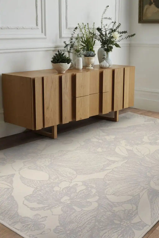Agnella galaxy wool arol white Grey, Cream Living Room Natural Fibre Rug.