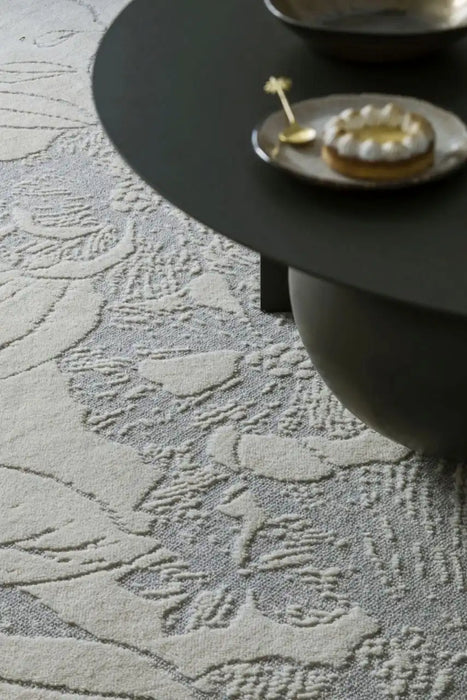 Agnella galaxy wool arol white Grey, Cream Living Room Natural Fibre Rug.