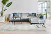 Agnella galaxy wool azur white Grey, Cream Living Room Natural Fibre Rug.
