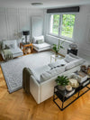 Agnella galaxy wool klaro white Grey, Cream Living Room Natural Fibre Rug.