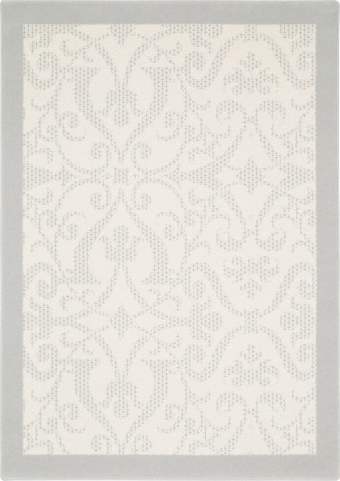 Agnella galaxy wool ras grey Grey, Cream Living Room Natural Fibre Rug.