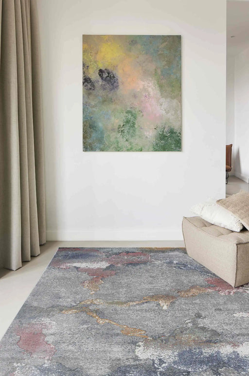 Mastercraft galleria 63802 7626 Grey, Multicoloured Living Room Moroccan Rug.
