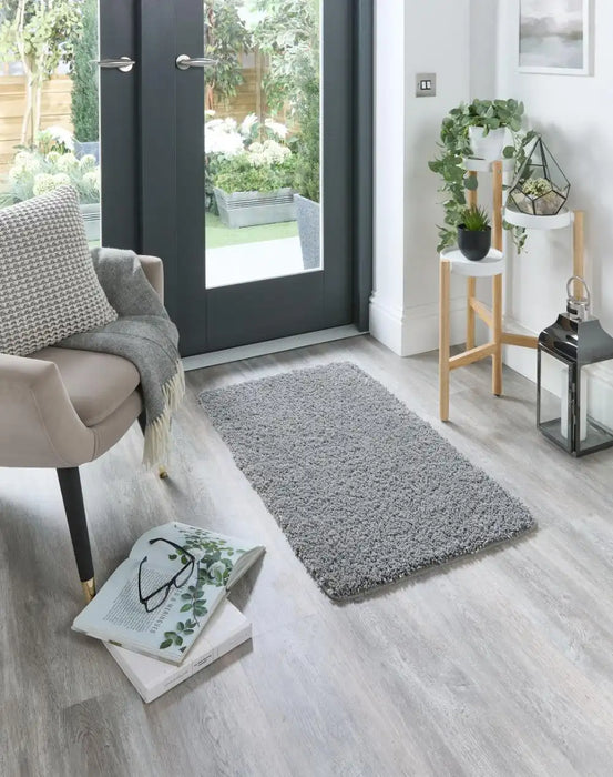 My Mats buddy ghost grey Grey Living Room Shaggy Rug.