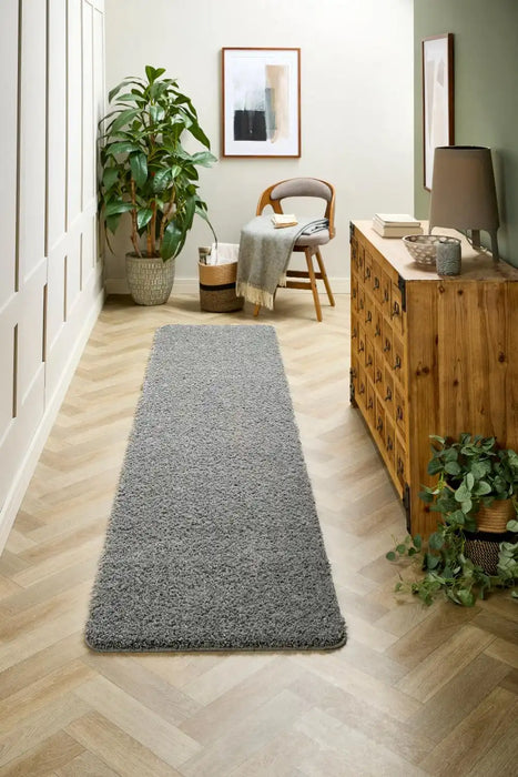 My Mats buddy ghost grey Grey Living Room Shaggy Rug.