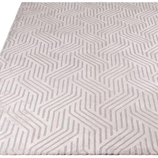 Asiatic glaze silver data Grey Living Room Geometric Rug.