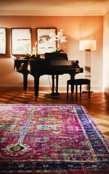 Origins grenada multi Multicoloured, Pink Living Room  Rug.