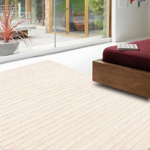 Asiatic grayson cream Cream Living Room Flat Weave Rug.